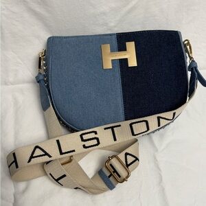 Halston Heritage Blue Denim Crossbody Bag